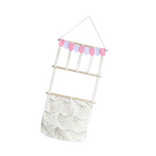 Houder voor haaraccessoires van stof en hout,-Roze