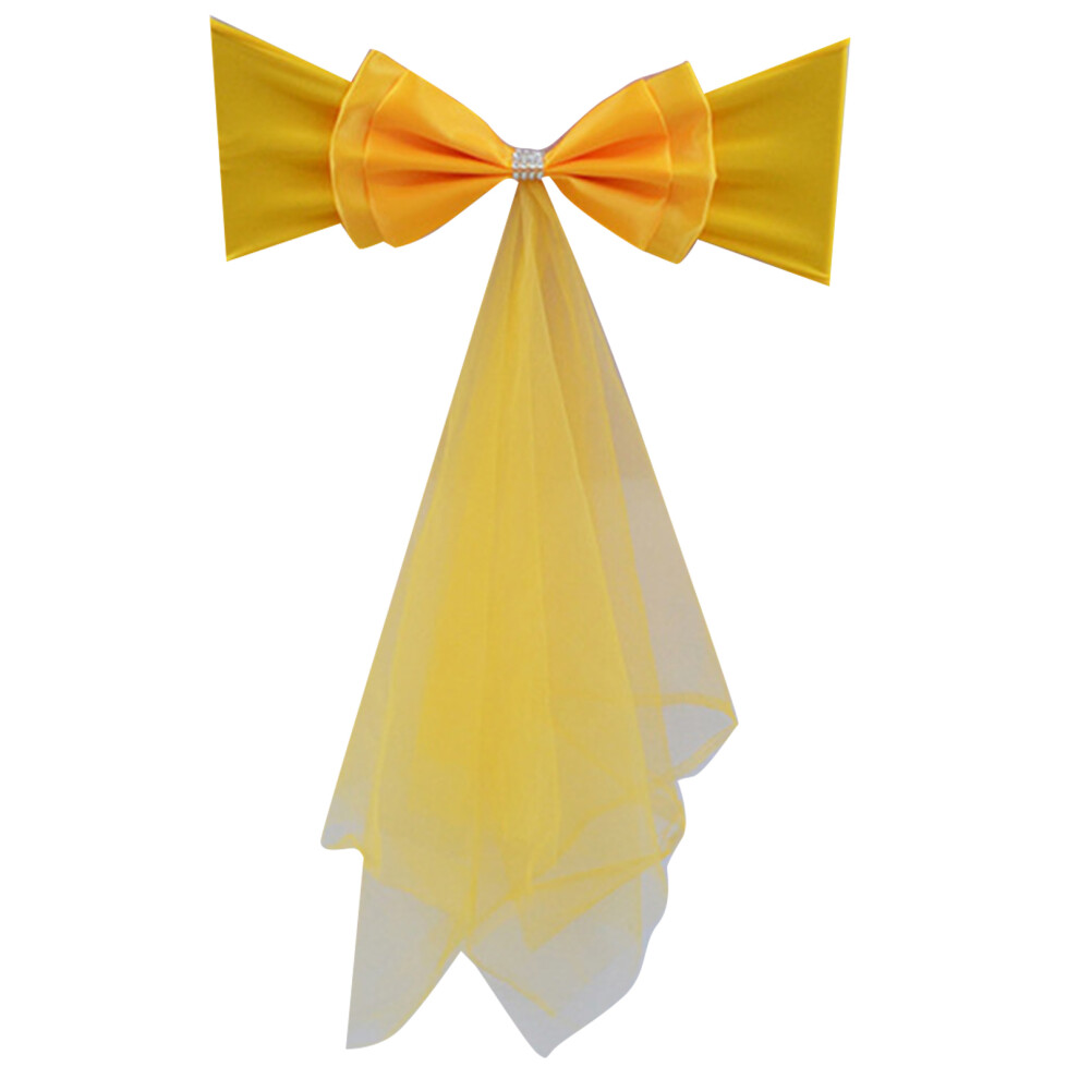 Golden Satins Chair Cover Chair Sashes For Wedding Ceremony