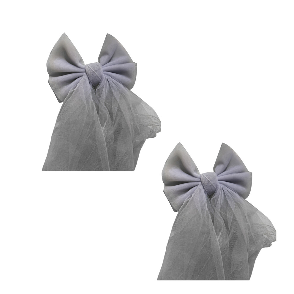 2pcs Color Lace Bows Curtain Fasteners Curtains-grey small-image-OPC-PN9RYR5-NEW