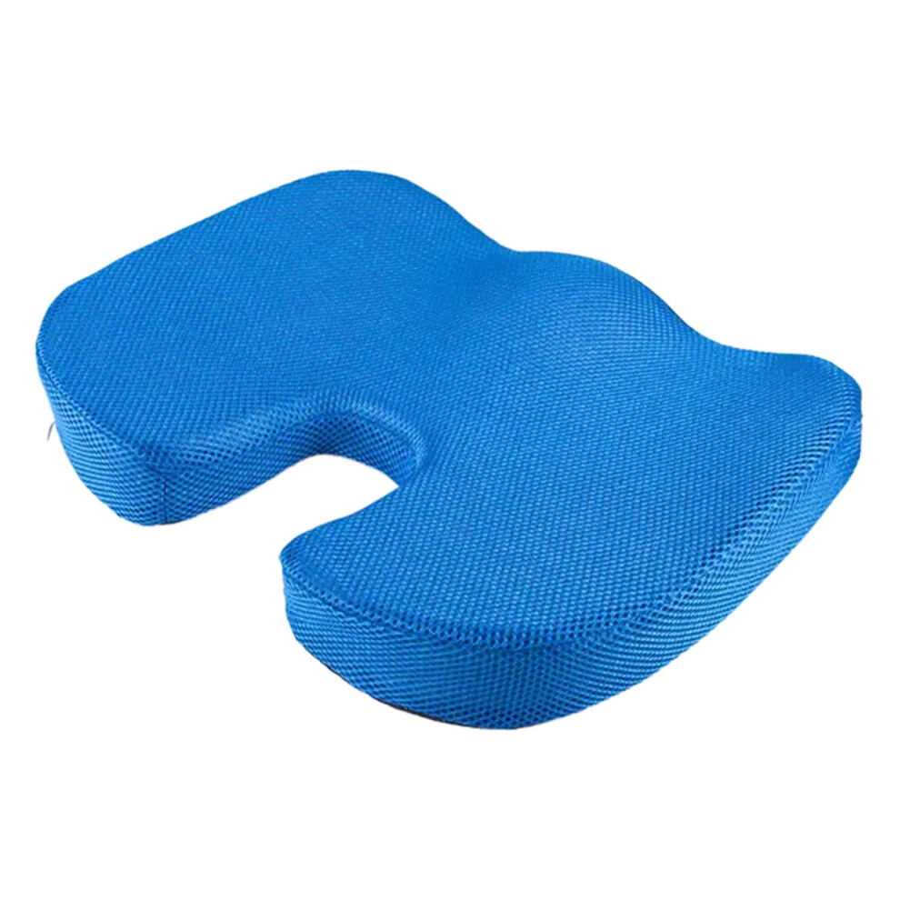 Breathable Memory Foam Cushion Chair Cushion Pad-Blue Mesh gel