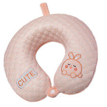 Comfortable and Portable Neck Pillow with Unique-Pink rabbit