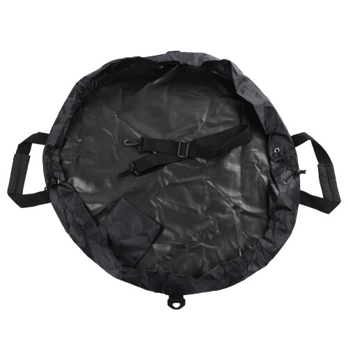 Oxford Cloth Wetsuit Changing Mat with Shoulder Strap - Black, 68.5cm 1