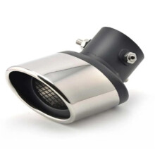 Rear Muffler Tip Silver Black Universal Automotive Mesh Tailpipe Stainless Steel Silencing Curved Tail Throat Pipe