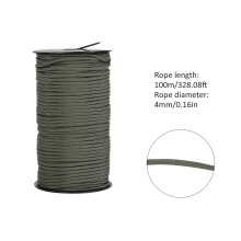 100 m Outdoor Fallschirmseil 4 mm 200 kg dunkelgrün