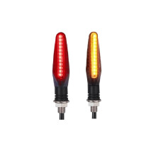 Motorcycle License Plate Light 2 Pcs, E11 Mark BuiltIn Relay, 335 SMD LED Turn Signal, Universal BoltOn, Red To Yellow