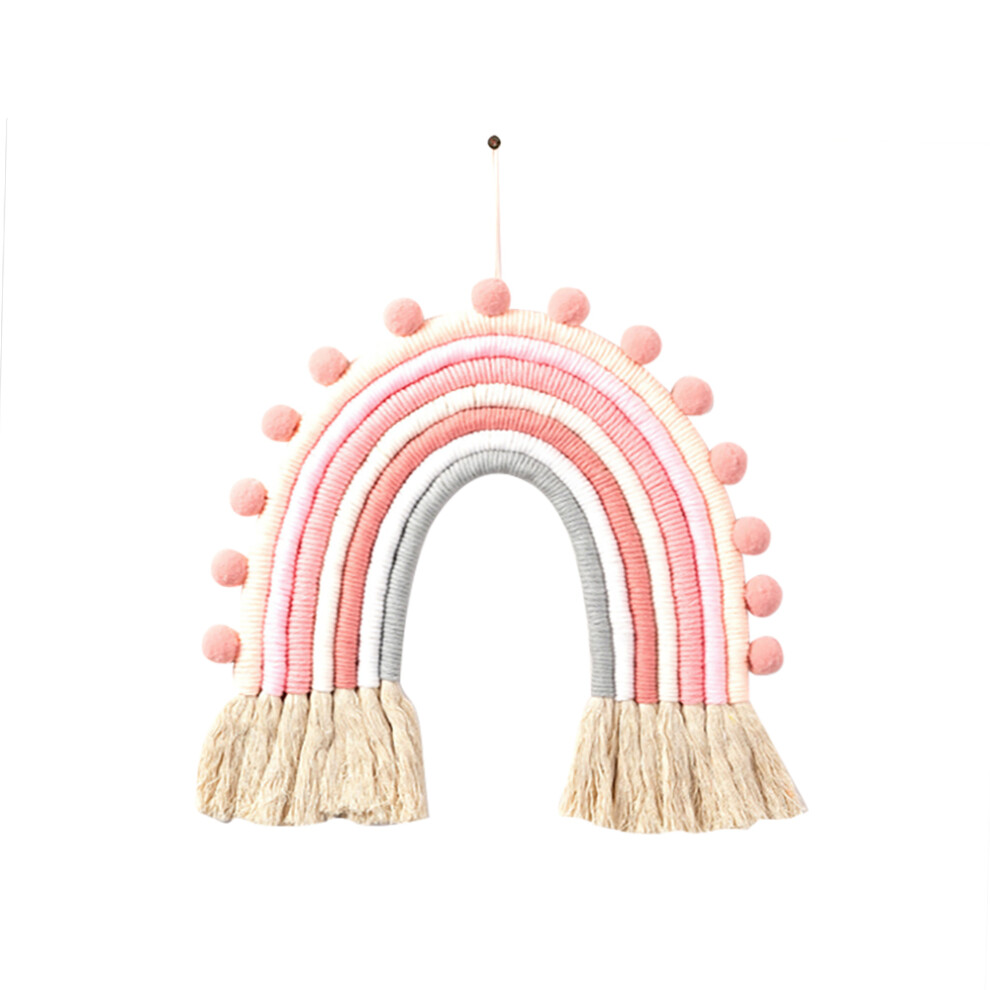 Nursery Home Decor Macrame Handmade Wall Hanging Multicolor Rainbow Embellishments Cotton Rope Woven Art Bohemian Rainbow Wall Decor For Kids Room Dor