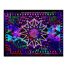 Tapeçaria decorativa de parede para quarto, reativa à luz negra UV, impressa em 3D, multiuso, com forro reforçado, tecido durável e versátil