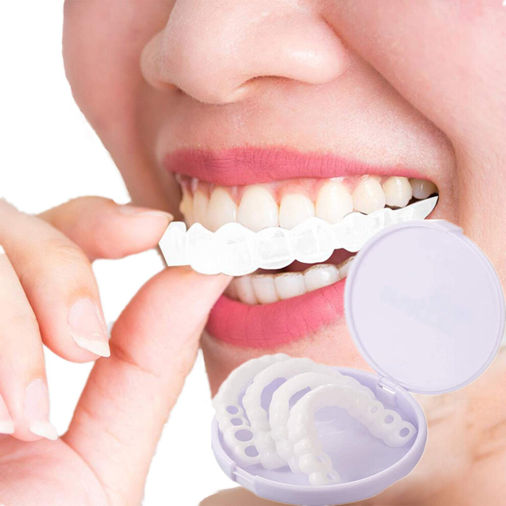 White False Teeth Instant Veneers And Bottom Snapon Dentures For Men Women Adults Temporary Cosmetic Teeth