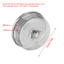 Cap Oil Filter Wrench 901, 65mm, Solid Aluminum, Chrome Finish
