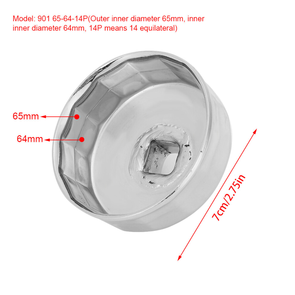 Cap Oil Filter Wrench 901, 65Mm, Solid Aluminum, Chrome Finish 3661364073962