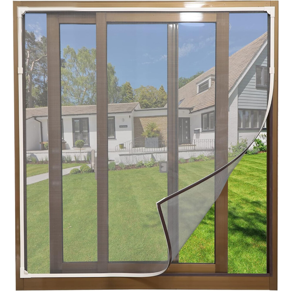 Breathable Window Screen, Anti-Flaming Washable Fiberglass Mesh For Unobstructed View, Permanent Magnets Ensure Secure Closure On House Windows Up To 9012352677565