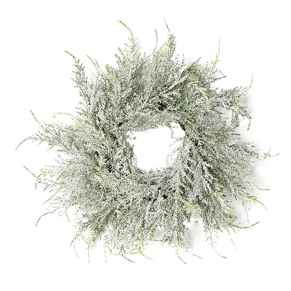 Artificial Cypress Wreath Realistic Greenery Wreath Indoor Outdoor Decor For Front Door Wall Mantel Farmhouse Spring Summer Wreath (28cm Diameter Gree