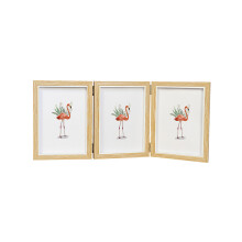 Decorative Photo Frame Trifold Hinged Collage Display With Real Glass Sturdy MDF Wood Design For Desktop Home Decor Sophisticated Gift Choices Memory