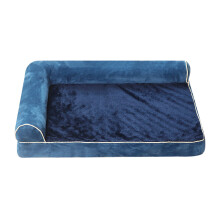 Pet Lounger Bed with Eggs Foams Double Side Bolsters Dog-Blue S