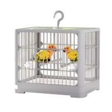 Ventilated Birdcage Villa Bird Nest Cage House for Parrot-Gray