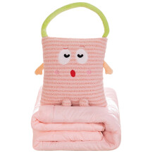 Functional Pillow to Blanket Plush Cushion for Daily-pinkA L