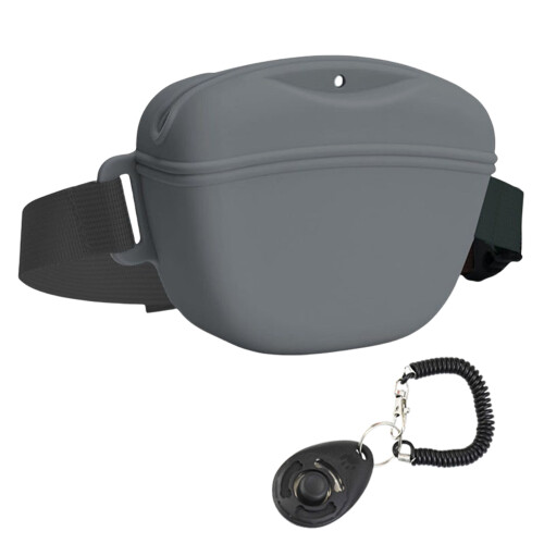 Professional Dog Training Waist Pack with Clickers-Gray