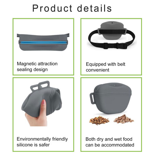 Professional Dog Training Waist Pack with Clickers-Gray 1