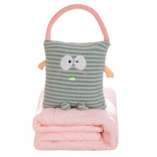2 in 1 Pillow Blanket Soft Plush Blanket Small Cushion-Green S