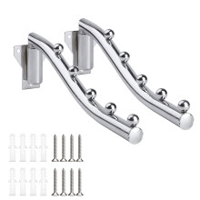 (28cm) 2pcs/set Wall Mounted Clothes Rail Holder With Swing Arm Hook