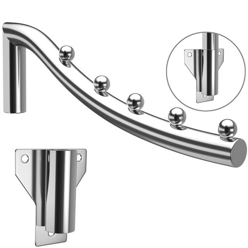(28cm) 2pcs/set Wall Mounted Clothes Rail Holder With Swing Arm Hook 1