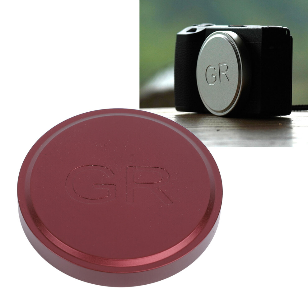 55Mm Aluminum Alloy Cotton Camera Lens Cap For Gr2, Gr3x, Wine Red 7891364079114