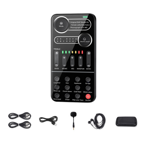 Compact Live Sound Card: Stream Anywhere with 11 Modes & Device Capability 2
