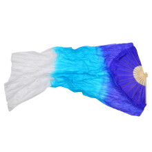 Professional Faux Silk Belly Dance Fan Veils Elegant Long-5