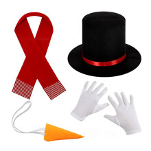 Snowman Hat Top Hat Set New Year Christmas-hat nose gloves scar