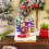 Figurine de maison de noël avec lumière Led, antenne rotative 5