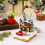 Figurine de maison de noël avec lumière Led, antenne rotative 7