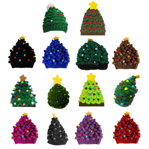 Keeping Warm Christmas Tree Hat-Grass green white fu child 1