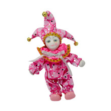 Clown Doll Clown Model Is Crafted Ceramics And Cloth Materials Vintage