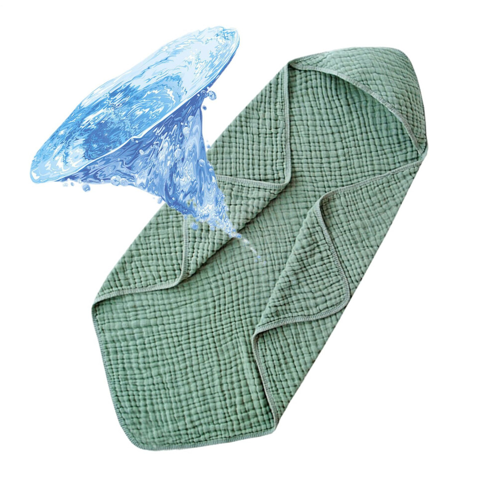 Baby Towels With Hood 35 X 35 Inch Cotton Hooded Towel Quickdrying For Bath Time Shower Beach Daycare Home Dark Green