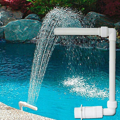 White Waterfall Fountain Pool Sprayer Wide Application Easy 2