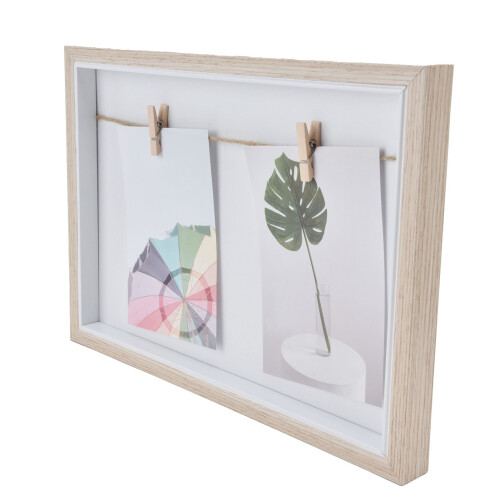 Shadow Box Display For Wall & Desktop, Mdf Wood Frames With Innovative Rope-Clip Design 2
