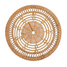 Handmade Woven Baskets, Farmhouse Boho Wall Decor Decorative Flat Round Basket for Living Room Bedroom, Rustic Rattan Woven Wall Decoration for Kitche