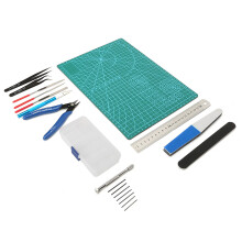 DIY Modeler Craft Tool Set with Ruler Tweezers & Files for Model Building