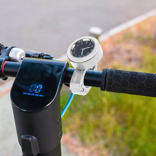 Handlebar Watch Motorcycle Handlebar Mount Clock  Waterproof Shockproof Compact Timekeeping Clock For Cycling  Silver 1