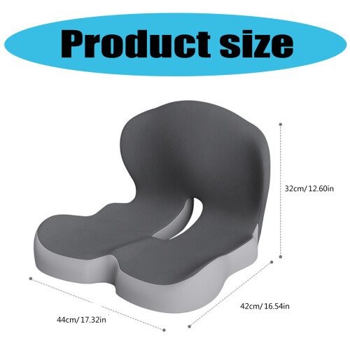 Memory Foam Seats Cushion And Backrest-Double gray color co 2