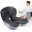 Memory Foam Seats Cushion And Backrest-Double gray color co 2