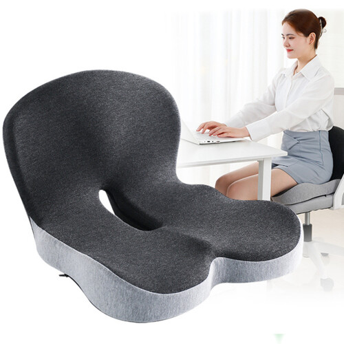 Memory Foam Seats Cushion And Backrest-Double gray color co 1