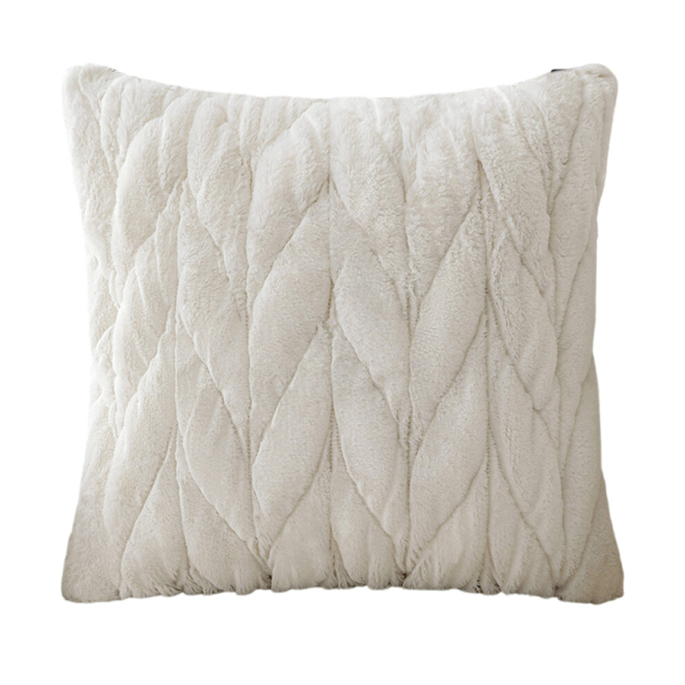 Corduroy Pillowcase Soft Plushes Cushions Cover-50  50cm White