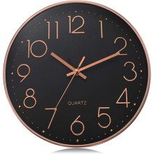 Rose Gold 3D Numbers Clock, Silent No Ticking Accurate Quartz Sweep Movement, Elegant Design for Modern Decor in Living Room Bedroom Office (Battery O