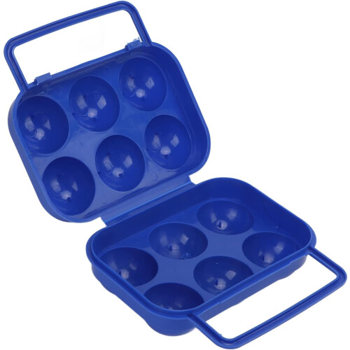 Eggs Storage Carrier Case Portable ABS 6Grid Egg Box Blue Indoor Outdoor Use Secure Transport Durable Design Handle 1