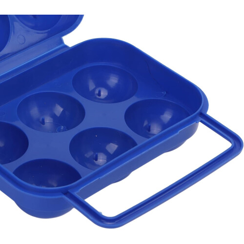 Eggs Storage Carrier Case Portable ABS 6Grid Egg Box Blue Indoor Outdoor Use Secure Transport Durable Design Handle 2