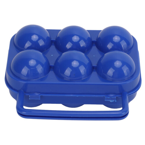 Eggs Storage Carrier Case Portable ABS 6Grid Egg Box Blue Indoor Outdoor Use Secure Transport Durable Design Handle