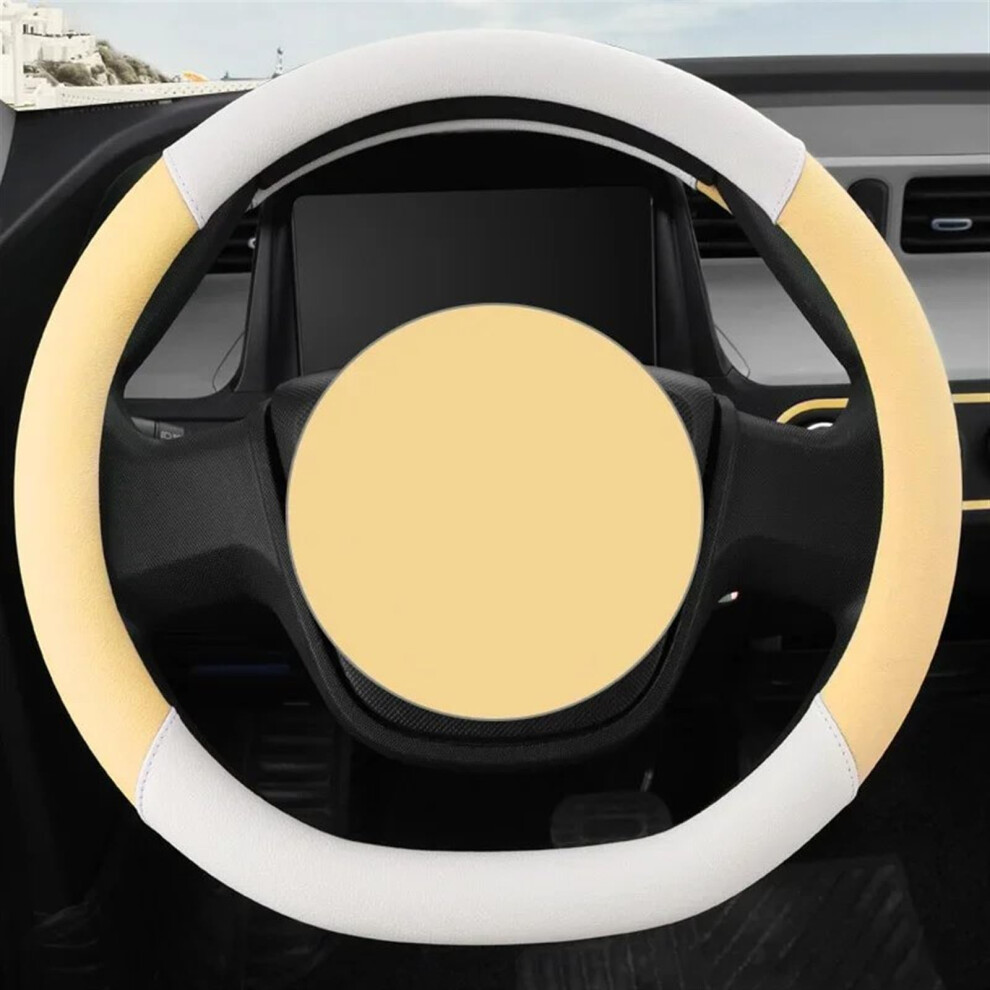 Car Steering Wheel Cover Universal Fit Sweatwicking Wearresistant Car Interior Wheel Sleeve Protector Yellow 9323874210117