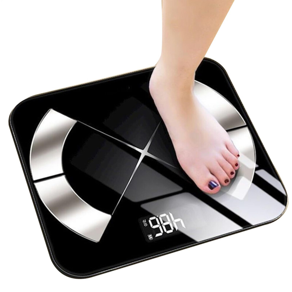 Body Fat Scale 26x26cm, Rechargeable Smart Bathroom Scale With Precision Sensors, Body Composition Monitor For Wellness