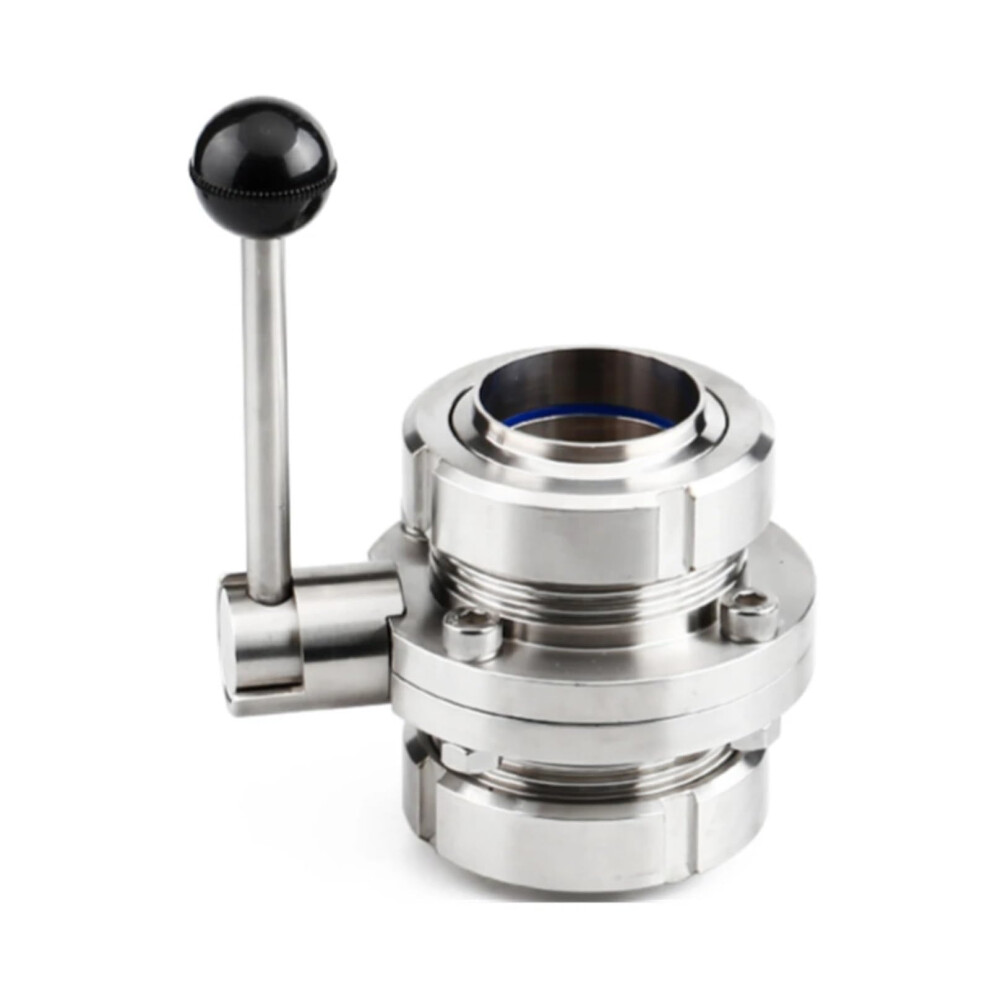 Stainless Steel 304 Sanitary Butterfly Valve Set Joint Male Thread 39.5Mm Silicone Sealing 9067246066710